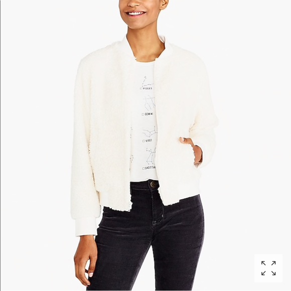 J. Crew Jackets & Blazers - NWT Cream J. Crew Sherpa Bomber Jacket